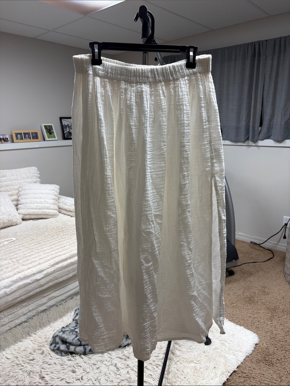 Z Supply Cream Maxi Skirt with Side Slit
